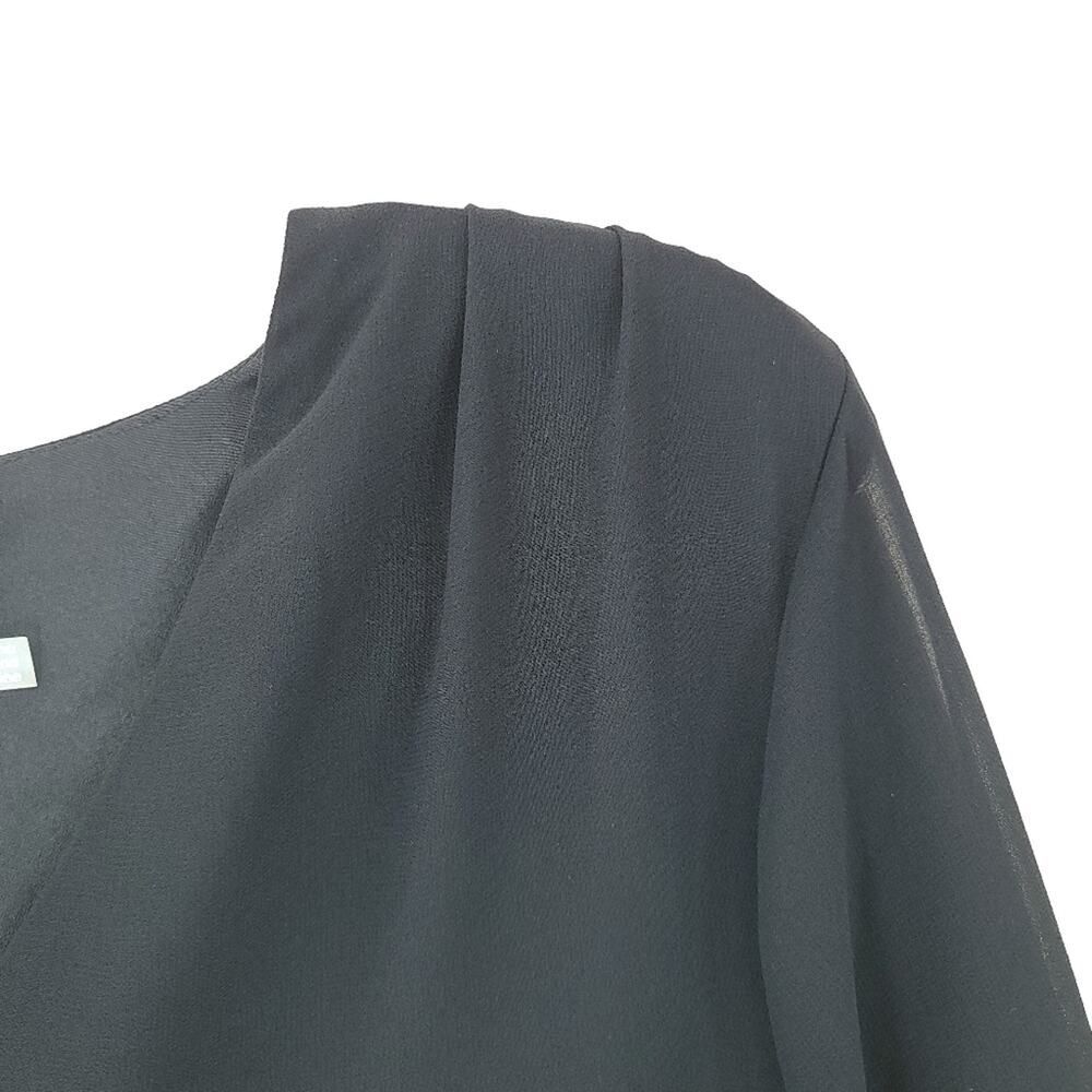 Calvin Klein Black Chiffon V-Neck Blouse Size M - Picture 7 of 9